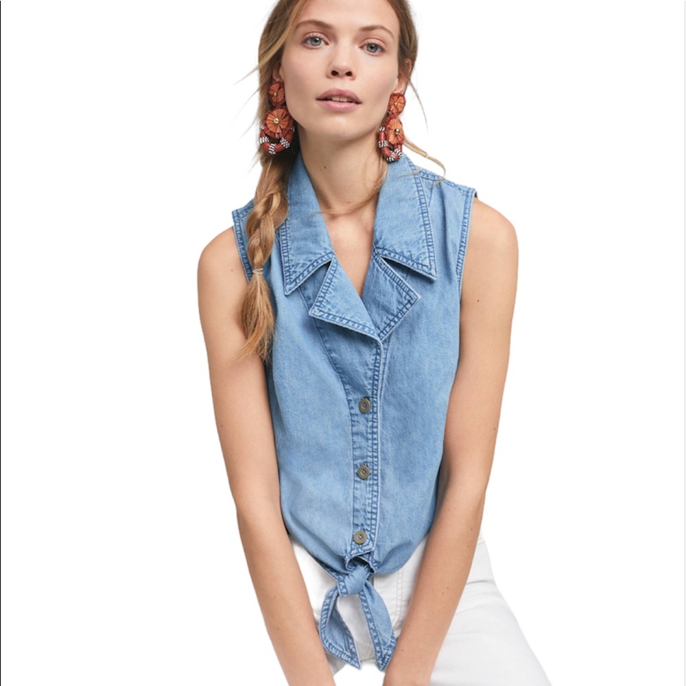Anthropologie Pilcro and the Letterpress Collared Denim Buttondown | Size 6